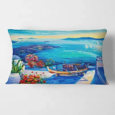 Design Art Sea View With Little Flowers Rectangular Pillow Cover & Insert