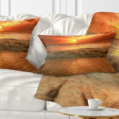 Design Art Seascape Amazing Beauty Of Sun Reflection In Sea Lumbar Pillow