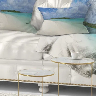 Design Art Seascape Calm Seashore At Tropical Beach Lumbar Pillow