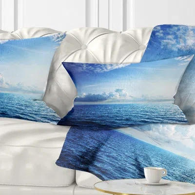 Design Art Seascape Caribbean Sea And Perfect Sky Lumbar Pillow