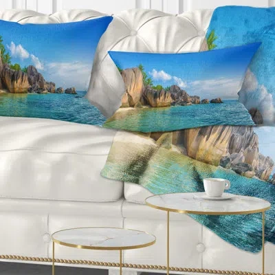 Design Art Seascape Fantastic Seychelles Seashore Lumbar Pillow