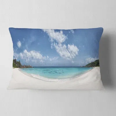 Design Art Seascape Majestic Seychelles Beach Panorama Lumbar Pillow