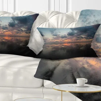 Design Art Seascape Matapalo In Costa Rica Beach Sunset Lumbar Pillow