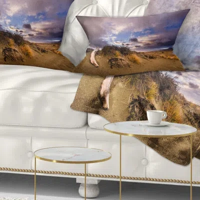 Design Art Seascape Old Wooden Trunk In The Sunset Lumbar Pillow