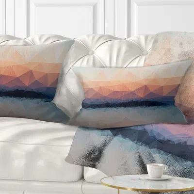 Design Art Seascape Sky Sea And Beach Abstract Vector View Lumbar Pillow