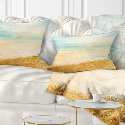 Design Art Seascape Summer Beach View With Fine Sand Lumbar Pillow