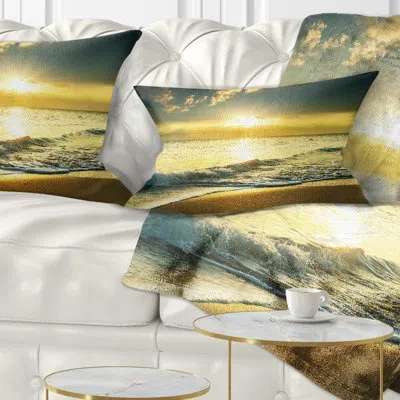 Design Art Seascape Sunlight Over Crystal Waters Lumbar Pillow