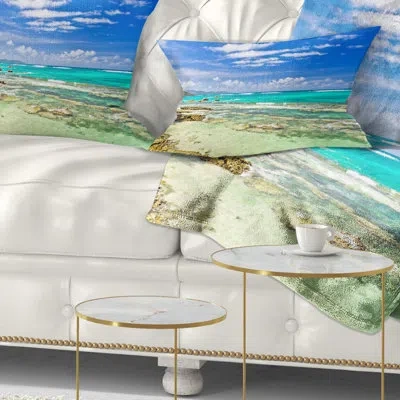 Design Art Seascape Tranquil Seychelles Tropical Beach Lumbar Pillow