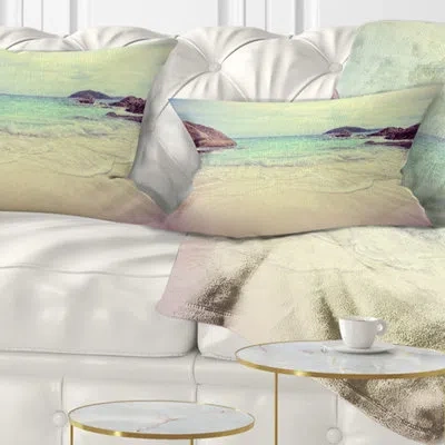 Design Art Seascape Vintage Style Seashore Thailand Lumbar Pillow
