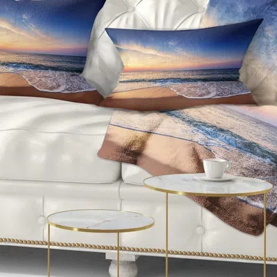 Design Art Seashore Beautiful Cloudscape Over Sea Lumbar Pillow