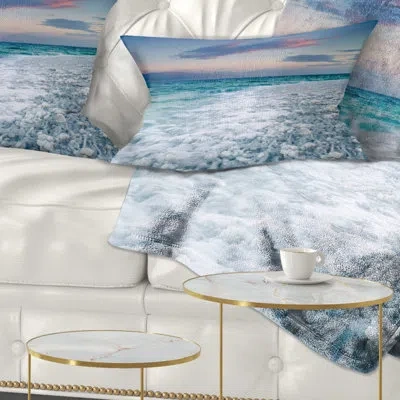 Design Art Seashore Beautiful Sunrise At Dead Sea Lumbar Pillow