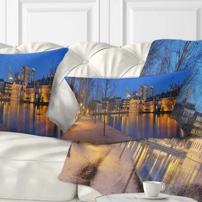 Design Art Seashore Binnenhof In The Hague Panorama Lumbar Pillow