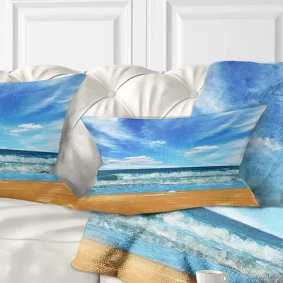 Design Art Seashore Bright Waters And Sky In Beach Lumbar Pillow