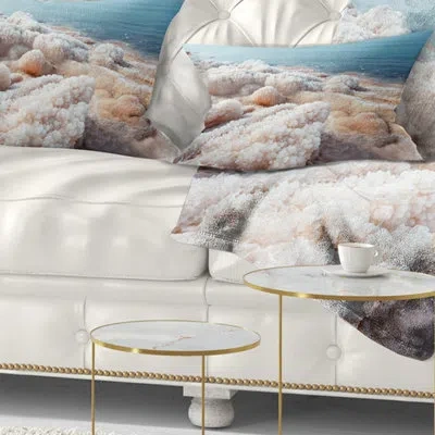 Design Art Seashore Crystallized Salt On Dead Sea Beach Lumbar Pillow