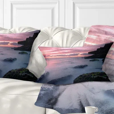 Design Art Seashore Emerge From Water Samarra Beach Lumbar Pillow In Blue;black;brown;green;red;yellow