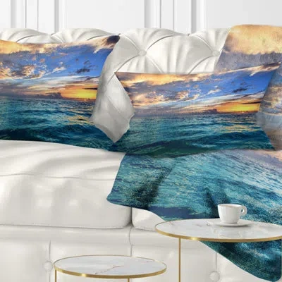 Design Art Seashore Exotic Tropical Beach At Sunset Lumbar Pillow