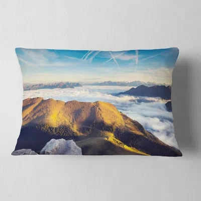 Design Art Seashore Fantastic View Of Val Gardena Valley Lumbar Pillow