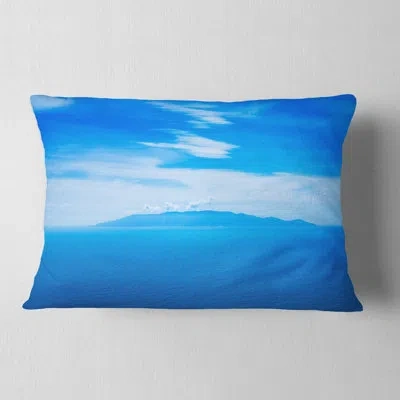 Design Art Seashore Giglio Island Aerial View From Argentario Lumbar Pillow