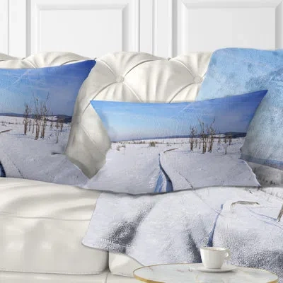 Design Art Seashore Hautes Fagnes In Belgium Panorama Lumbar Pillow