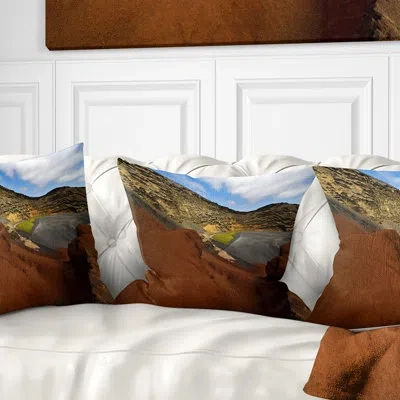 Design Art Seashore In El Golfo Lanzarote Spain Musk Pond Pillow In Blue