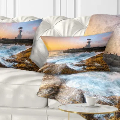 Design Art Seashore Lighthouse On Beautiful Seashore Lumbar Pillow