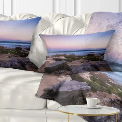 Design Art Seashore Maroubra Beach At Sunset Panorama Lumbar Pillow