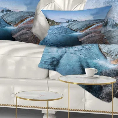 Design Art Seashore Midway Geyser Basin In Stone Lumbar Pillow