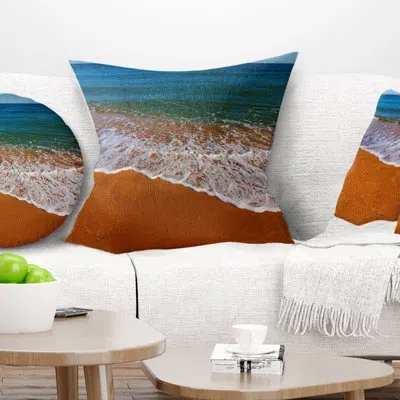 Design Art Seashore Summer White Waves - Sea & Shore Printed Pillow