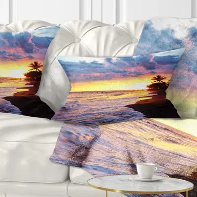 Design Art Seashore Sunset In Olympic Park Coast Lumbar Pillow