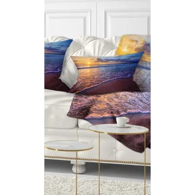 Design Art Seashore Sunset Lumbar Pillow