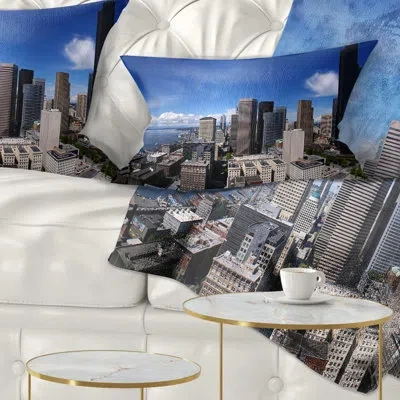 Design Art Seattle Downtown From Smith Tower - Cityscape Printed Throw Pillow