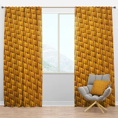 Design Art Sedge Texture - Mid-century Velvet Curtain - Room Darkening - 1 Panel
