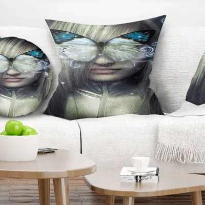 Design Art Serious Young Blonde - Portrait Printed Pillow