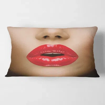Design Art Sexy Lips Beautiful Make Up Close Up Kiss Rectangular Pillow Cover & Insert