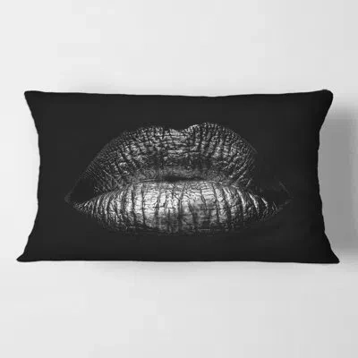 Design Art Sexy Metallized Female Lips I Rectangular Pillow Cover & Insert