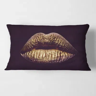 Design Art Sexy Metallized Female Lips Ii Rectangular Pillow Cover & Insert