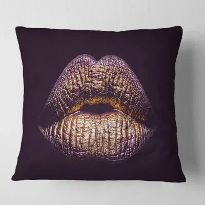 Design Art Sexy Metallized Female Lips Iii Square Pillow Cover & Insert