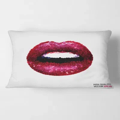 Design Art Sexy Red Woman Lips - Modern Printed Pillow