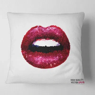 Design Art Sexy Woman Lips Square Pillow Cover And Insert In Red