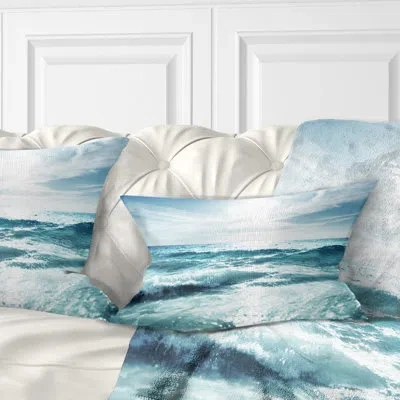 Design Art Seychelles Beach At Sunset - Sea & Shore Printed Throw Pillow