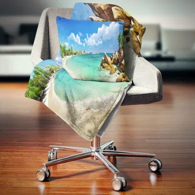 Design Art Seychelles Islands Panorama - Landscape Printed Pillow