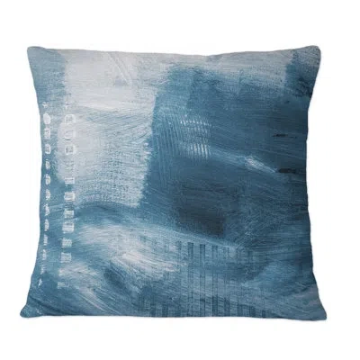 Design Art Shades Of Creative Blue - Modern Printed Throw Pillow