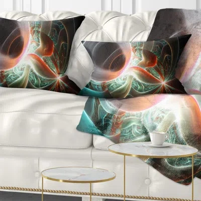 Design Art Shining Brown Silver On Black - Abstract Printed Throw Pillow