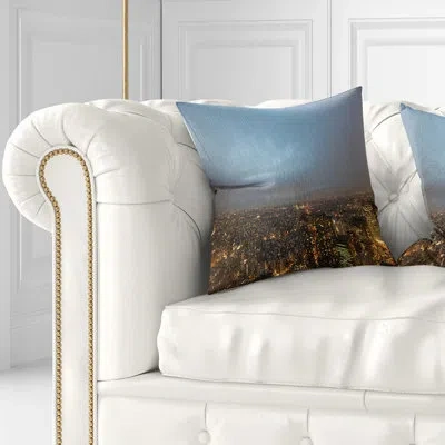 Design Art Shinjuku District View Point - Cityscape Printed Pillow In Blue;black;brown;green;red;yellow