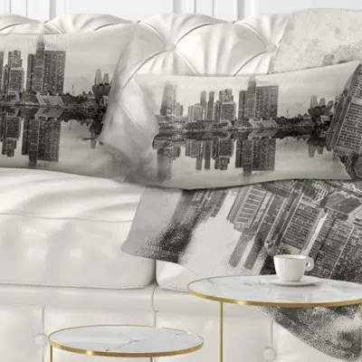 Design Art Singapore Skyline View Panorama - Cityscape Printed Pillow