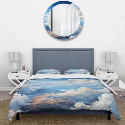 Design Art Sky View The Art Of Clouds I - Clouds Duvet Cover Set In Blue;white