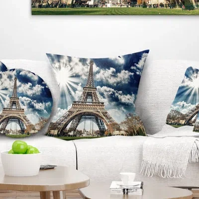 Design Art Skyline Photography Magnificent Paris Eiffel Tower View Throw Pillow