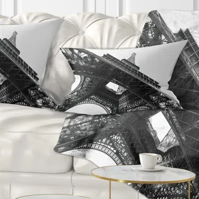 Design Art Skyline Photography Paris Eiffel Tower Into The Sky Lumbar Pillow