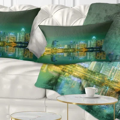Design Art Skyline Singapore View From Marina Bay Lumbar Pillow