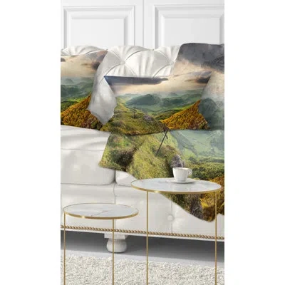 Design Art Slovakia Spring Forest Mountain - Landscape Printed Throw Pillow